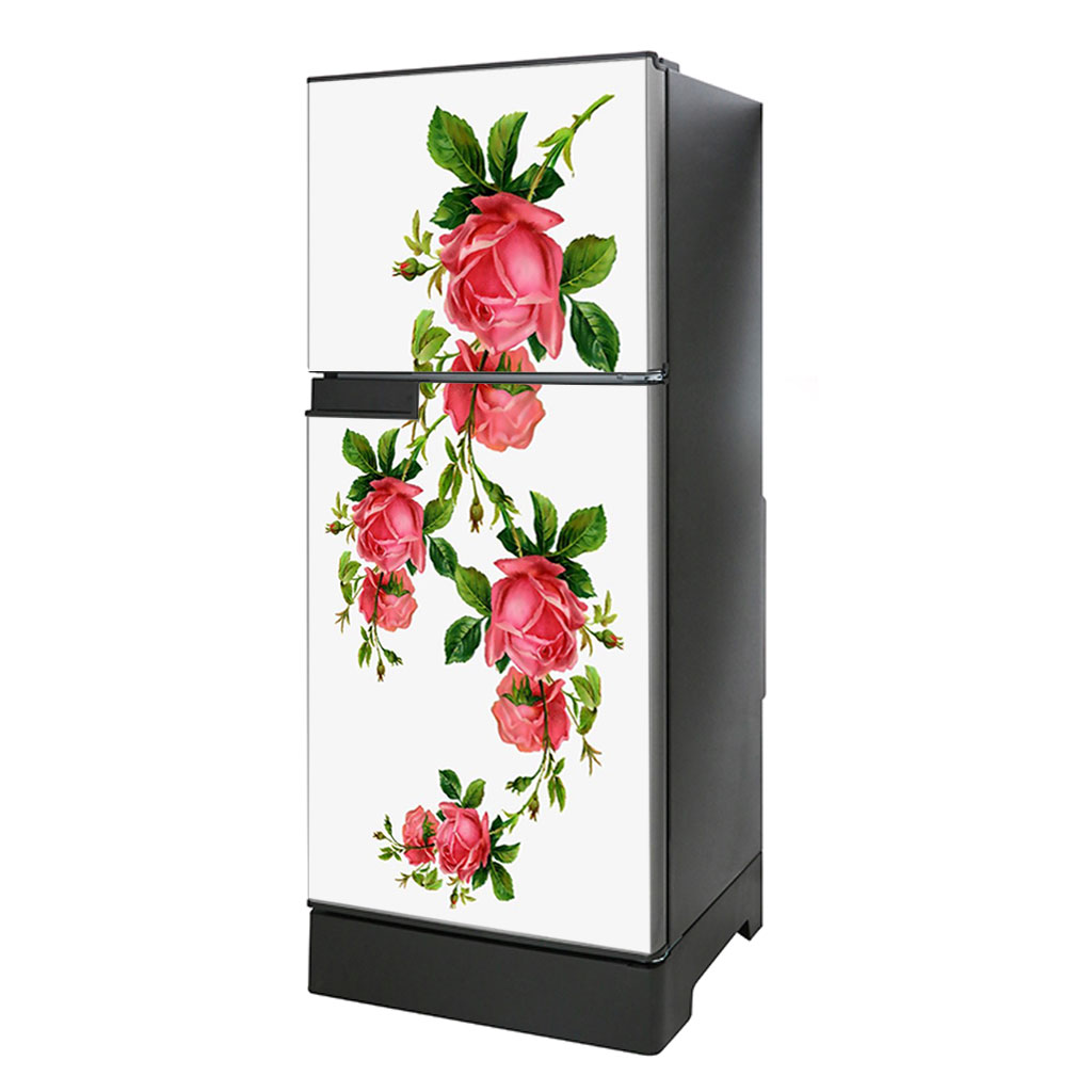 [HCM]Decal dán trang trí tủ lạnh mẫu Hoa Hồng