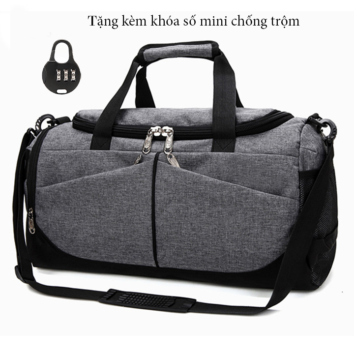 Túi Trống Du Lịch Vải Bố Chống Thấm Nước Tặng Kèm Khóa Số MiNi Chống Trộm size 51cm