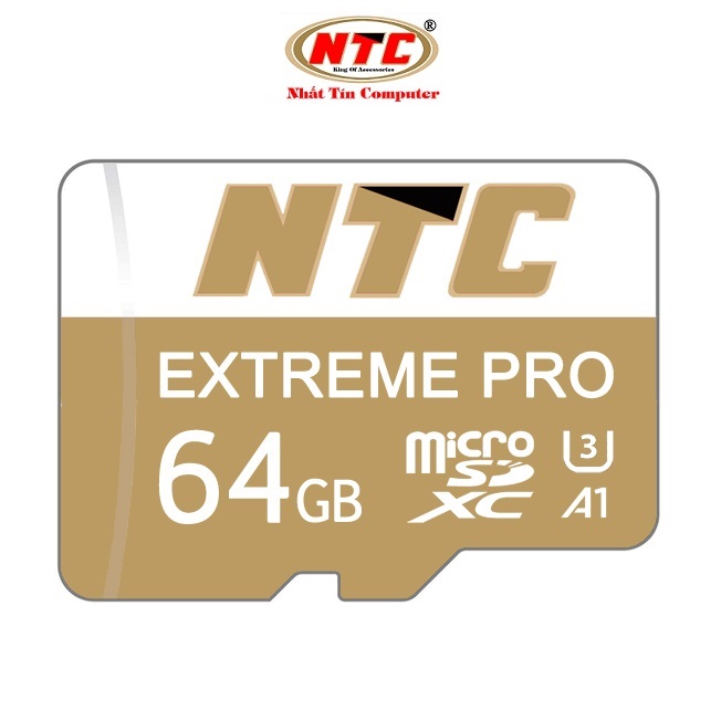 Thẻ nhớ MicroSDXC NTComputer Extreme Pro 64GB A1 U3 4K R95MB/s W45MB/s (Gold) - Nhất Tín Computer
