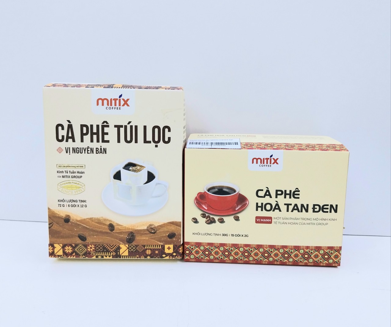 Combo cà phê túi lọc Mitix  72g và Cà phê hòa tan đen Mitix 30g