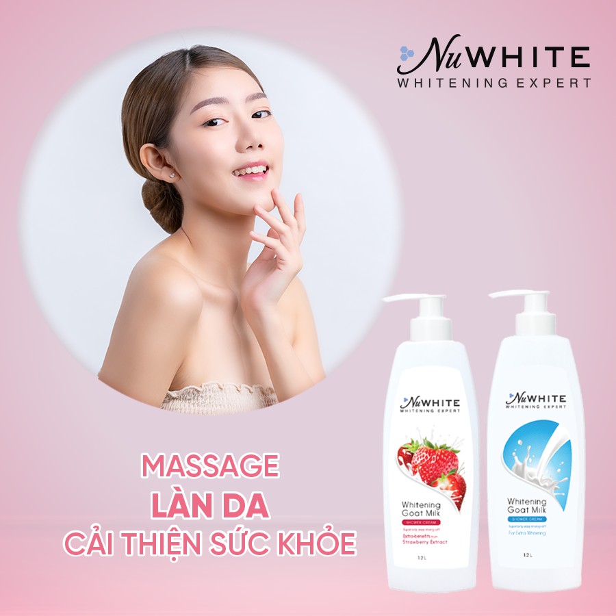 Sữa tắm NuWhite sữa dê dưỡng trắng da 1.2L