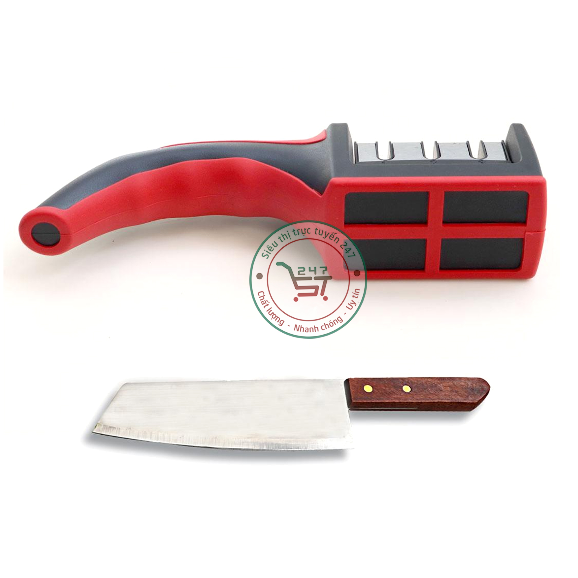 Đá mài dao được làm từ đá tự nhiên với 2 mặt trơn và nhám giúp mài dao sắc bén nhanh như máy mài dao