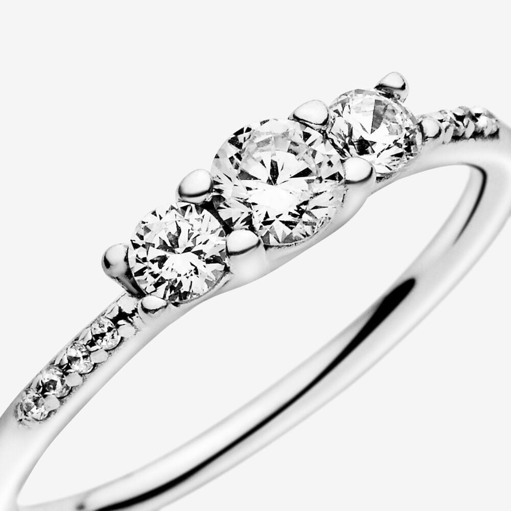 Nhẫn Pandora Clear Three-Stone Ring