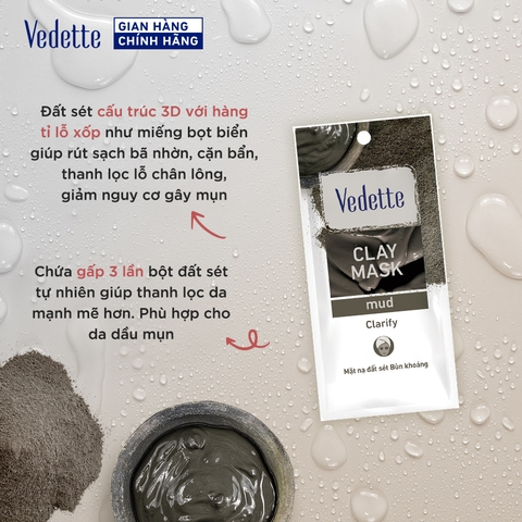 Mặt nạ đất sét Vedette Bùn Khoáng (Mud) 12g (TPM269)