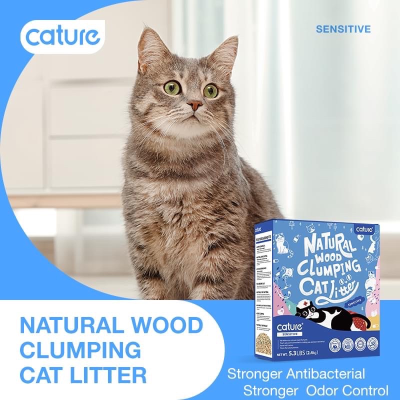 Cát gỗ Cature, cát vệ sinh hữu cơ cho mèo 5,3L Natural wood clumping cat litter