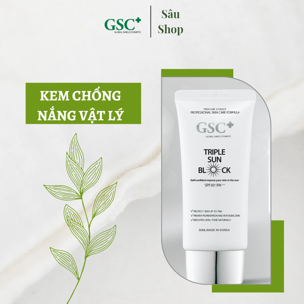 Kem chống nắng vật lý gsc 50g dành cho mọi loại da nâng tông