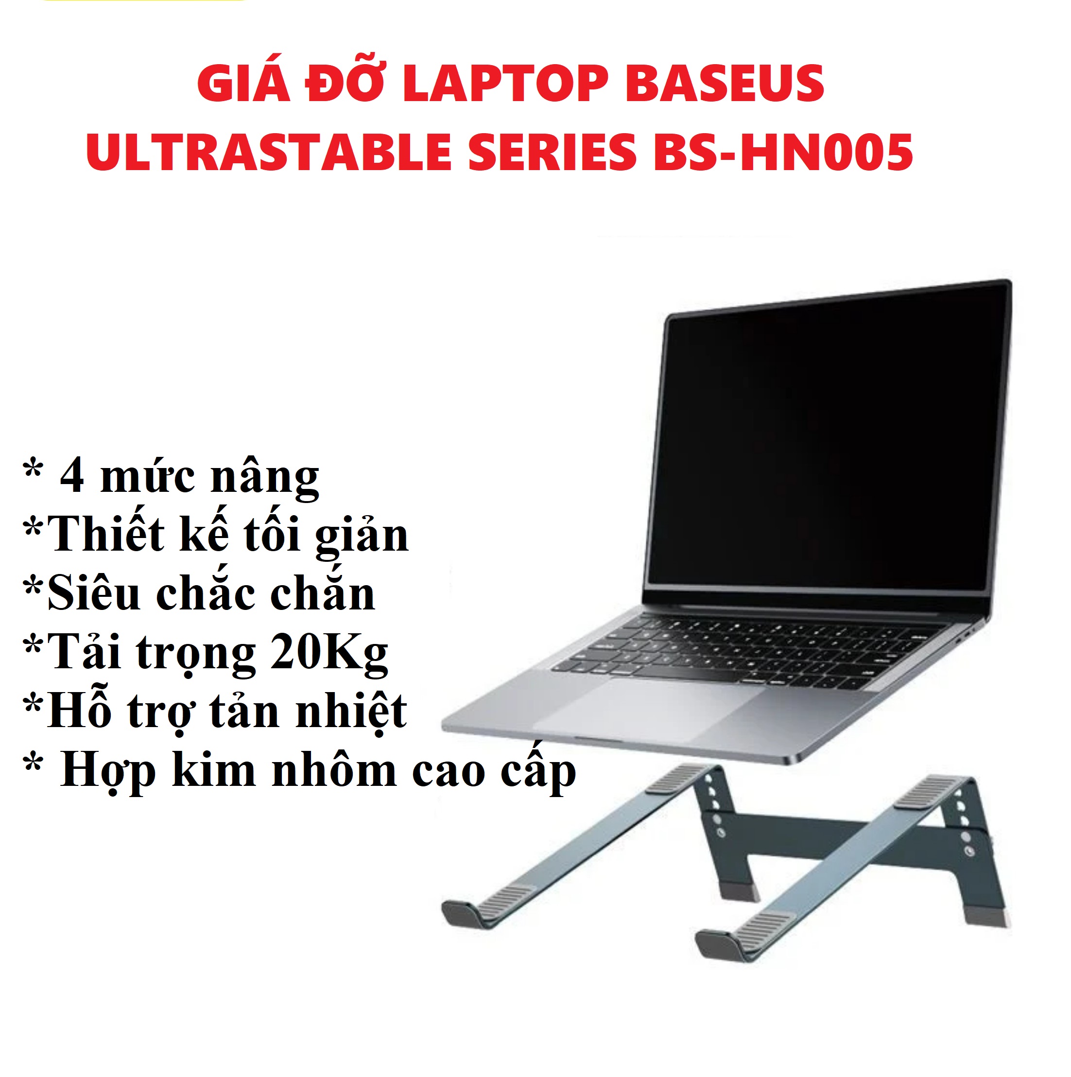Giá đỡ kệ nâng laptop hợp kim nhôm nhẹ siêu chắc Baseus Ultrastable SB-HN005