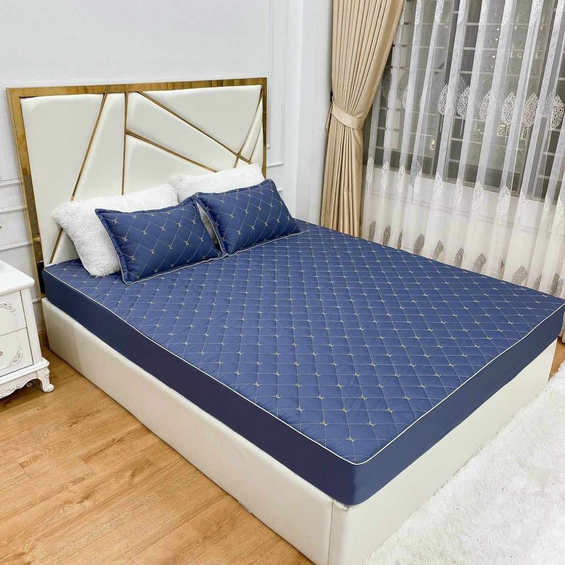 Bộ ga gối trần bông phi lụa cao cấp