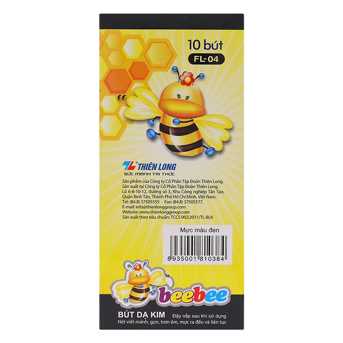 Hộp 10 bút lông kim tím Beebee Thiên Long FL-04