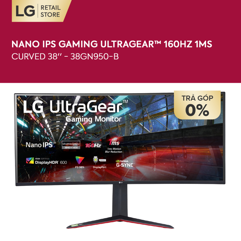 Bảng giá [VOUCHER 1.000K] Màn hình máy tính LG Curved Nano IPS Gaming UltraGear™ (3840x1600) 160Hz 1ms 38 inches l 38GN950-B l HÀNG CHÍNH HÃNG Phong Vũ