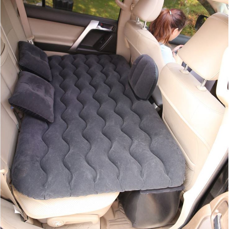 Đệm Hơi Ô Tô Vải Nhung Cao Cấp Kích Thước 135x85x45 cm - Nệm Hơi Xe lᴏại 1 Dày Dặn (Tặng Bơm và Bộ Gối)
