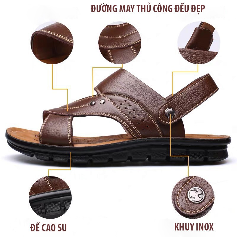 DÉP NAM DA BÒ CAO CẤP ĐẾ CAO SU KHÂU [DATA]