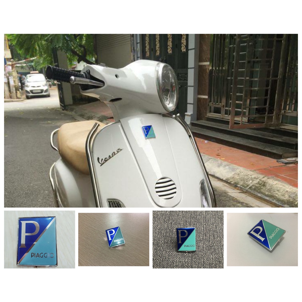 Tem mặt nạ logo Piagio gắn Vespa LX (giá 1 cái)
