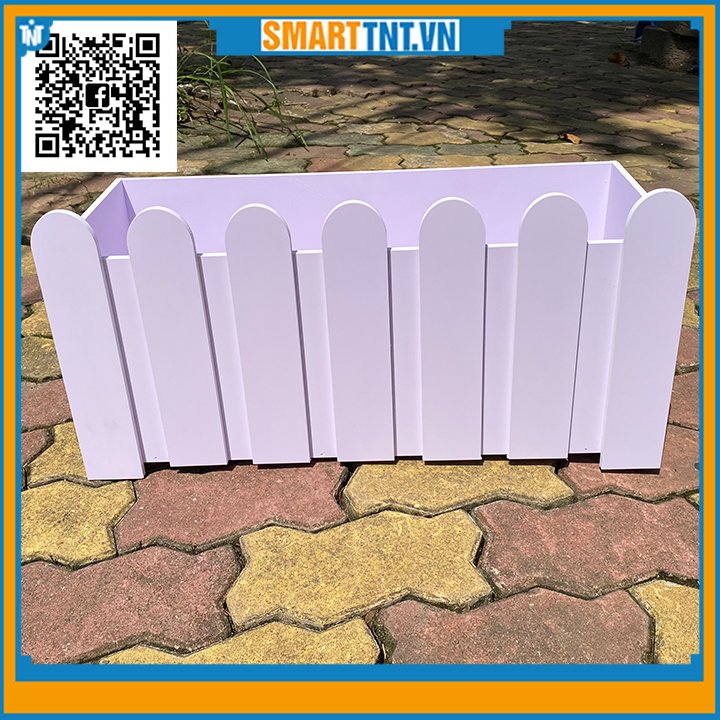 Chậu gỗ 8030cm ngoài trời composite có hàng rào và có chân cao cấp, đủ loại kích thước