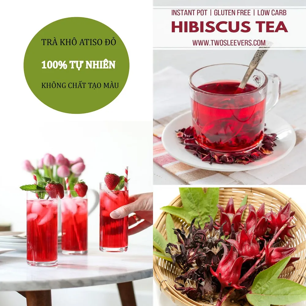 [HCM] Hoa atiso hibicus sấy lạnh - Gói trà hoa khô - Hoa thảo mộc - Khối lượng 50 gram