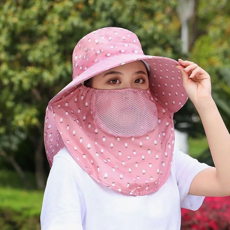 Nón Rộng Vành kèm Khẩu Trang Chống Nắng Che Kín mặt, Che Cổ Chống Tia UV Cực Tốt