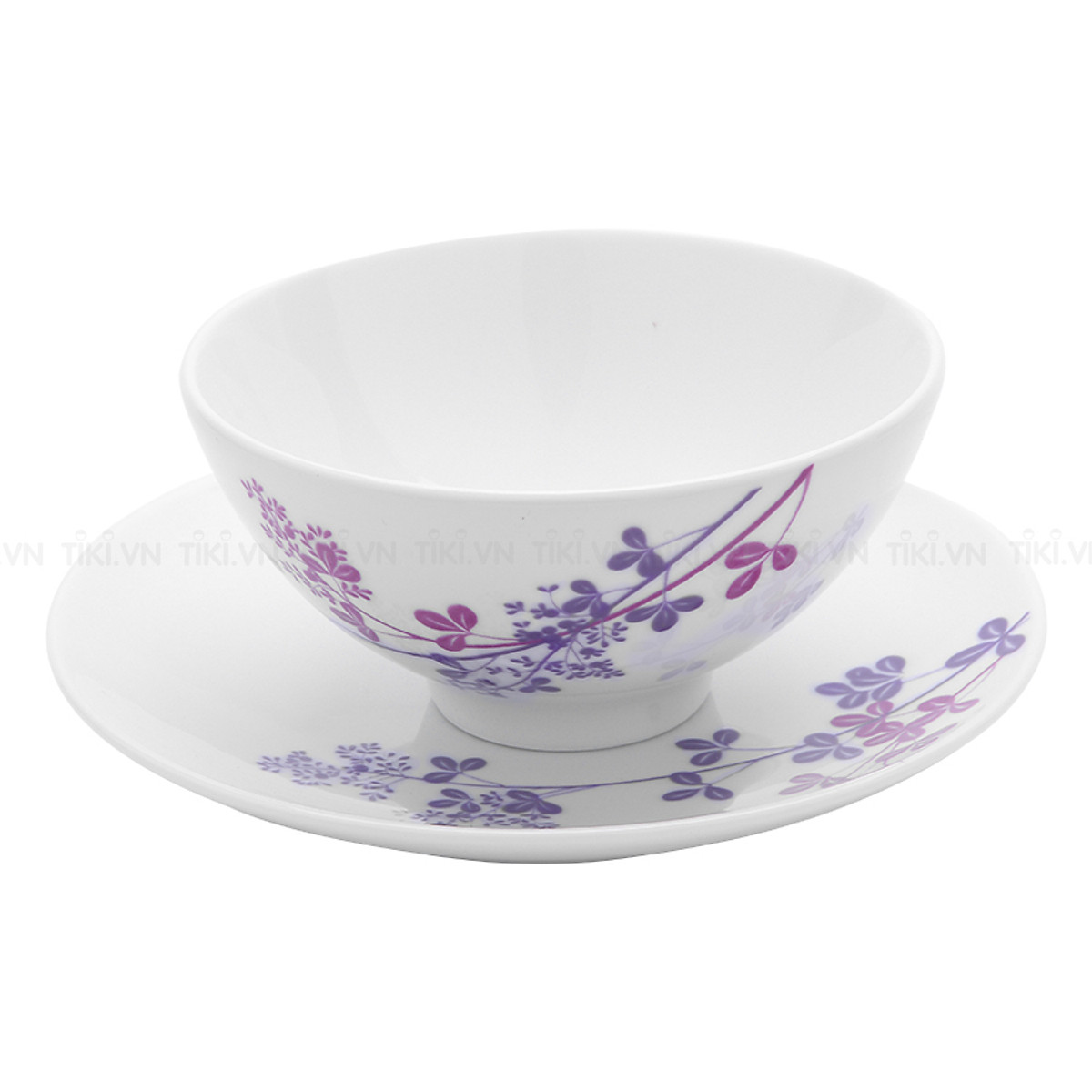 Fork underwear Cup 15.5 cm-Daisy-grass purple-ceramics high-end intelligent long