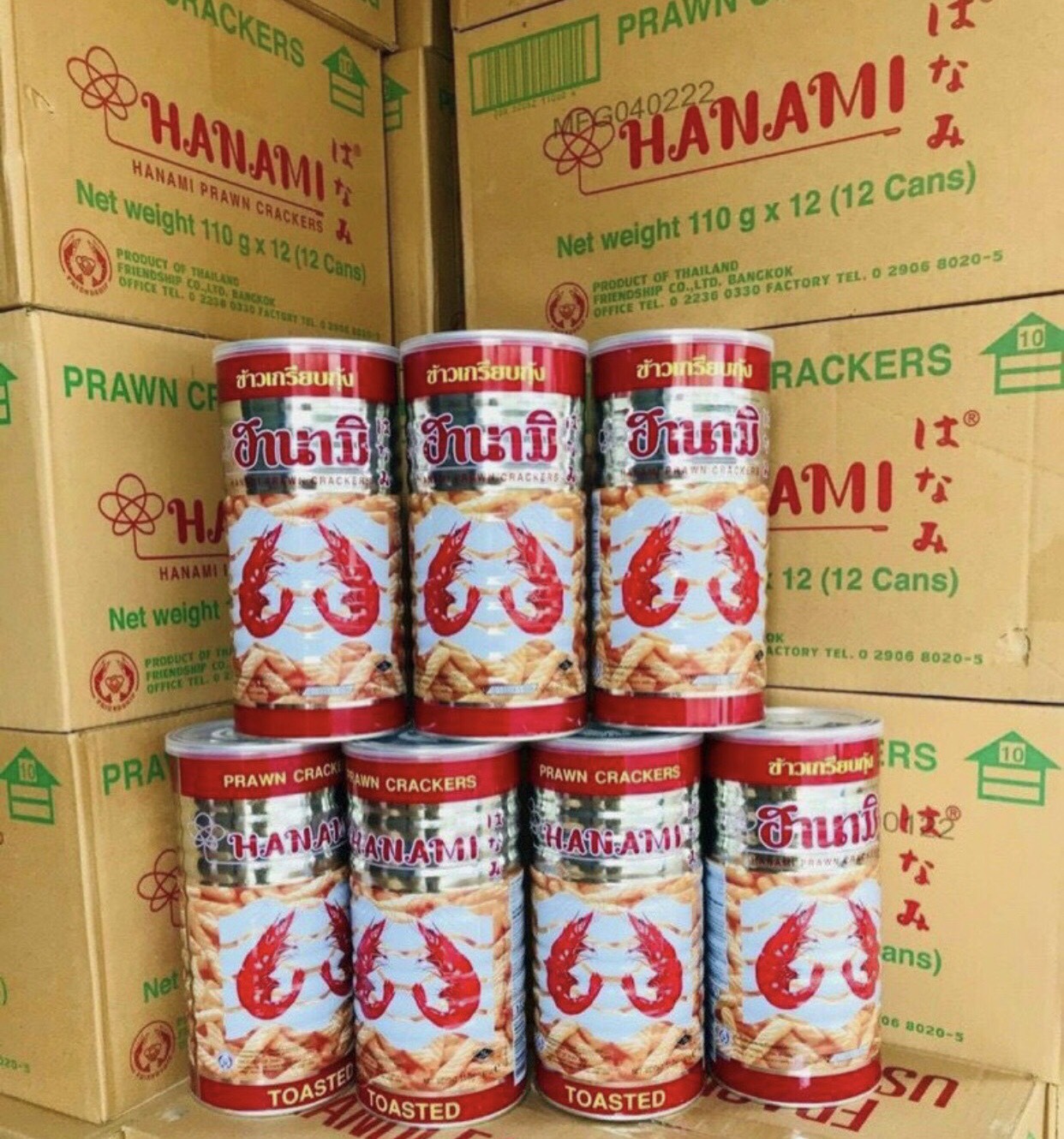 [ Date Mới :8/2025]Snack Tôm Hanami Thái Lan dạng lon 110gr