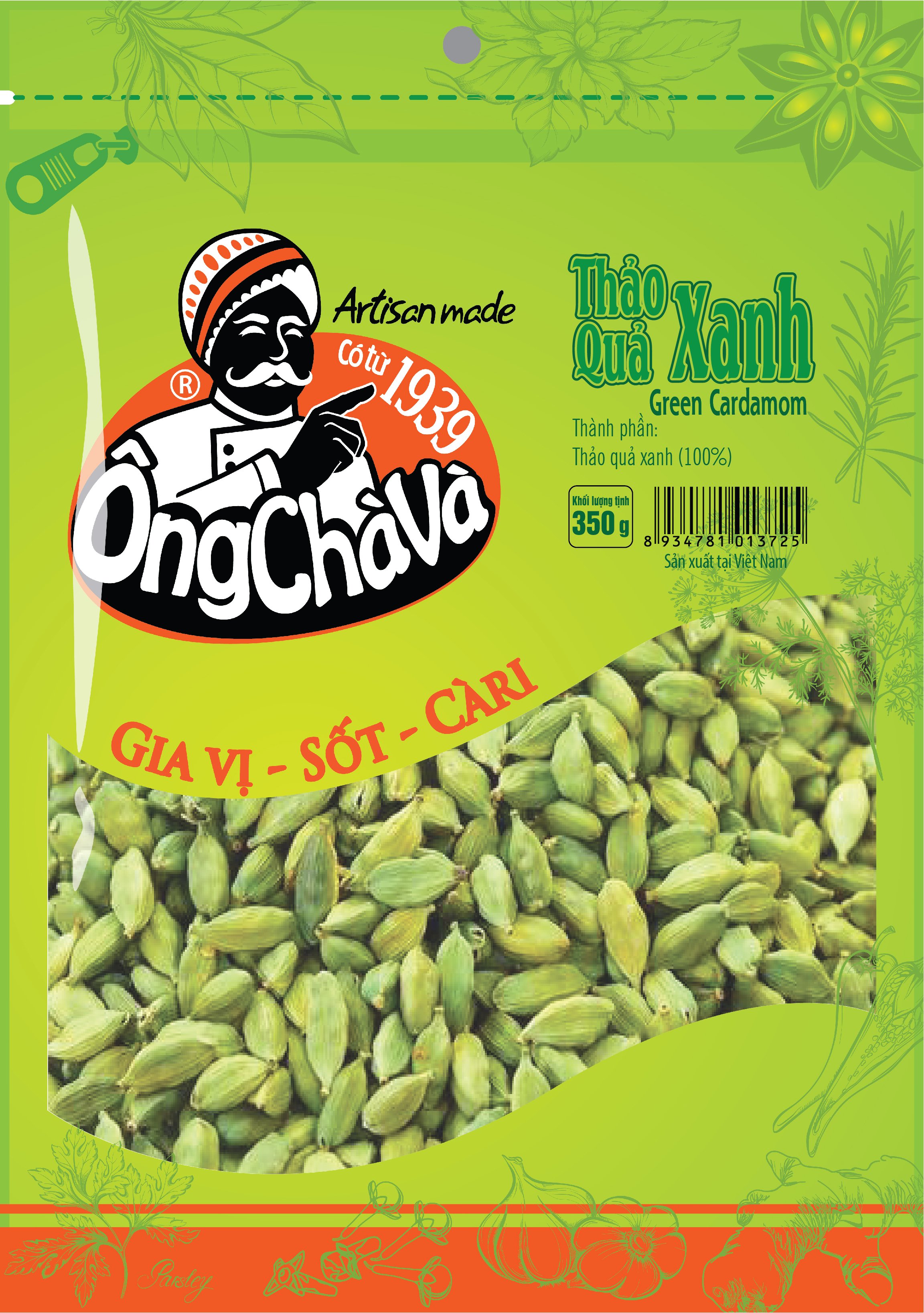 Ong Cha Va Green Cardamom 350g
