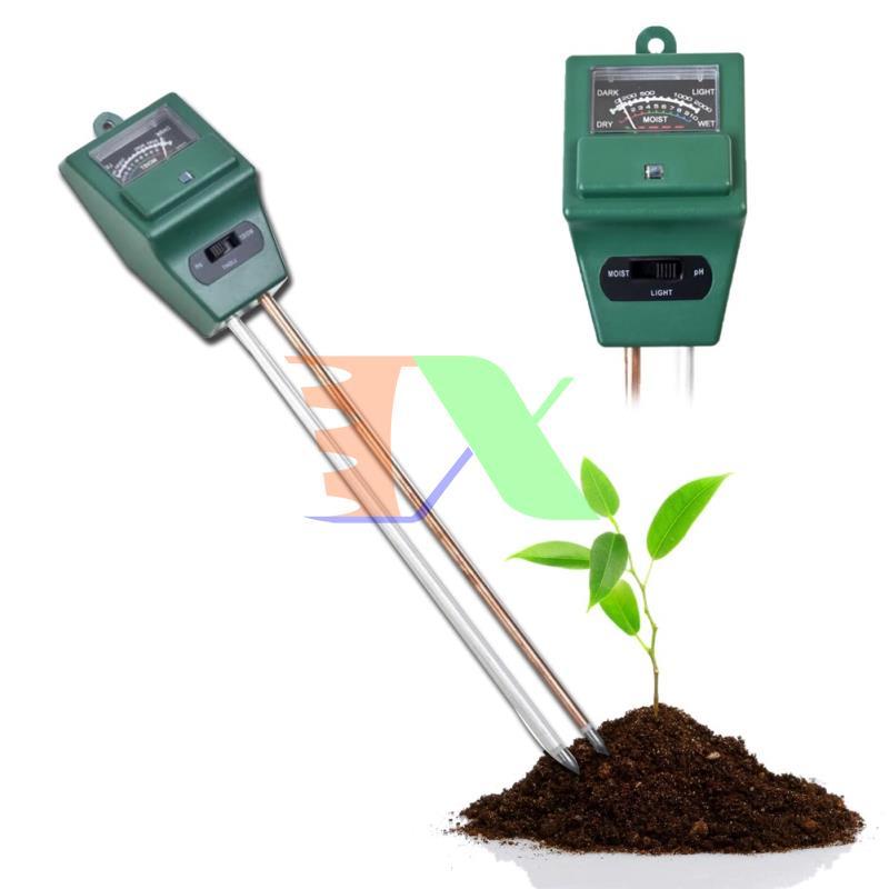 PH meter mechanical PH-3.1V, instrument pH meter soil 3 in 1, pH test strips, moisture, light (square)