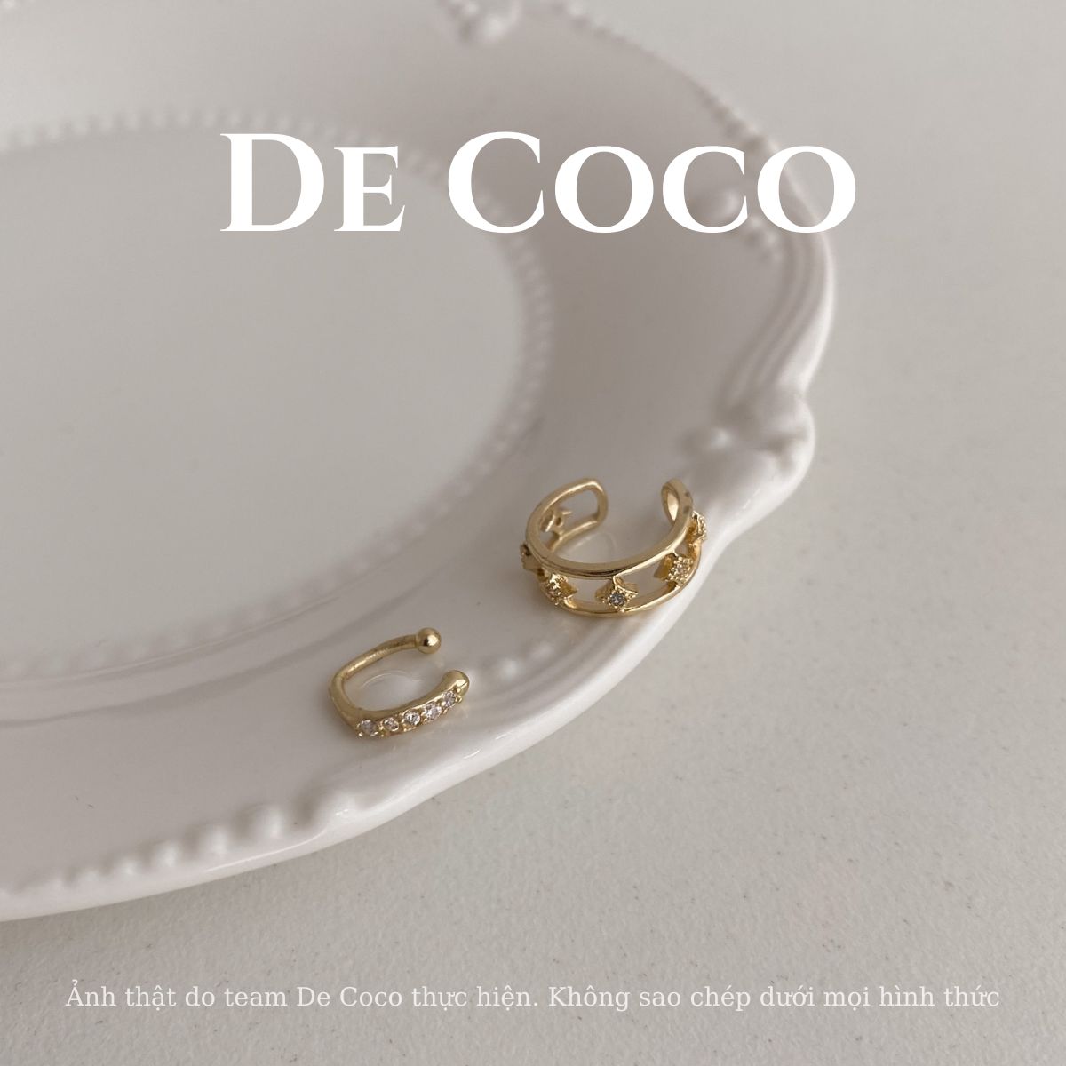Khuyên tai kẹp vành đính đá Rio De Coco
