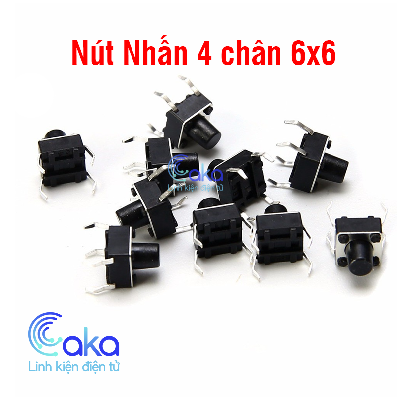 Bộ 10 nút nhấn 4 chân cắm nhấn nhả