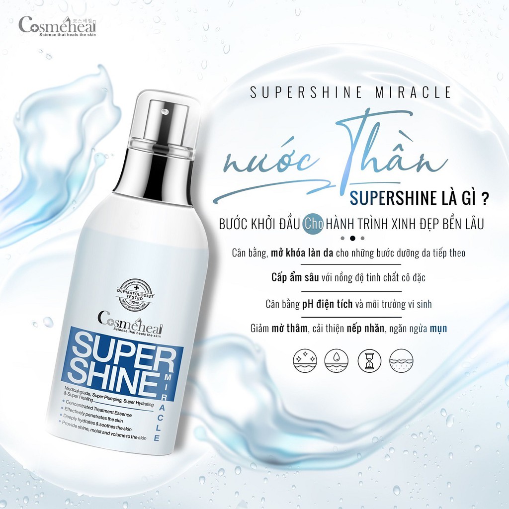 Nước Thần Căng Bóng Da Cosmeheal Super Shine Miracle (130ml)