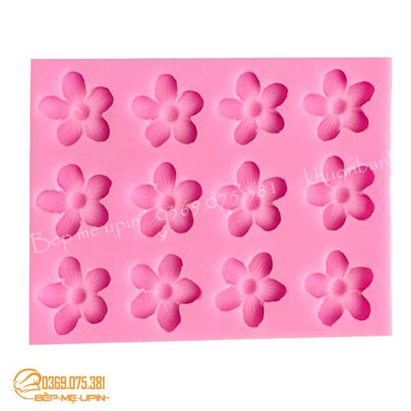 Khuôn silicon vỉ 12 hoa anh đào