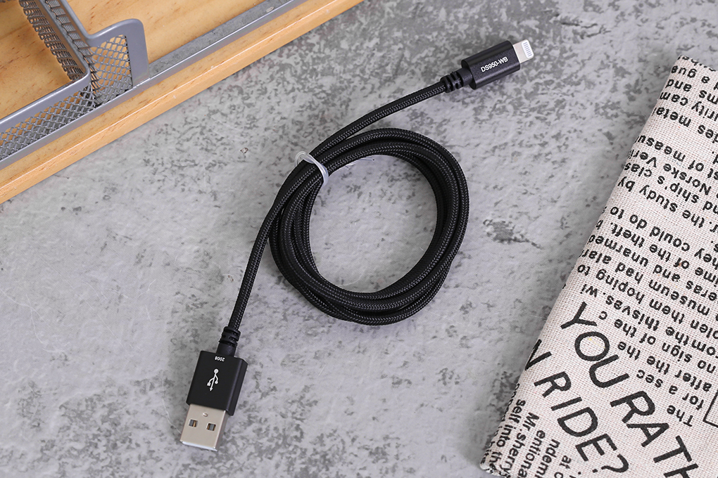 Cáp Lightning MFI 1m Mbest DS950-WB Đen ( Likenew )