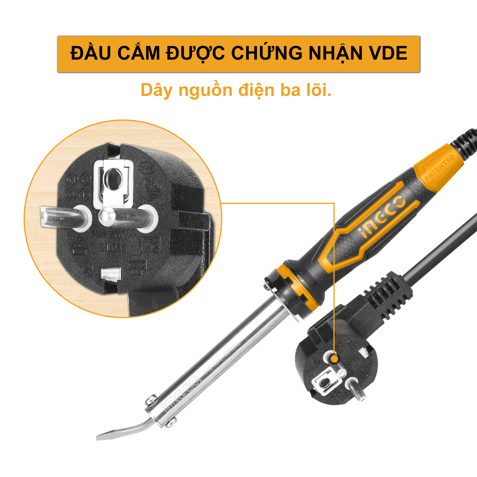 Ingco Si0268 60W Lead-Free Soldering Iron, Heating Time 3 ~ 5 Minutes