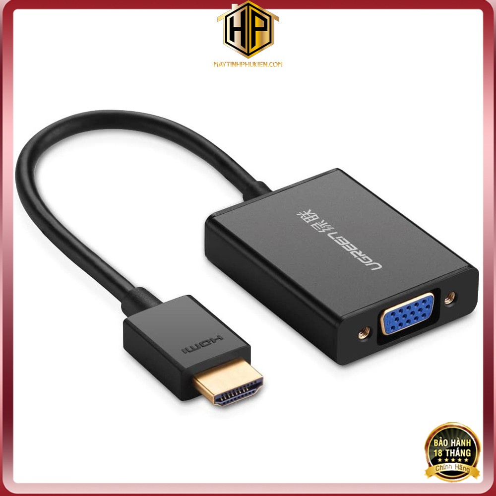 Ugreen 40233 - Cáp chuyển HDMI sang VGA có Audio độ phân giải FullHD chính hãng