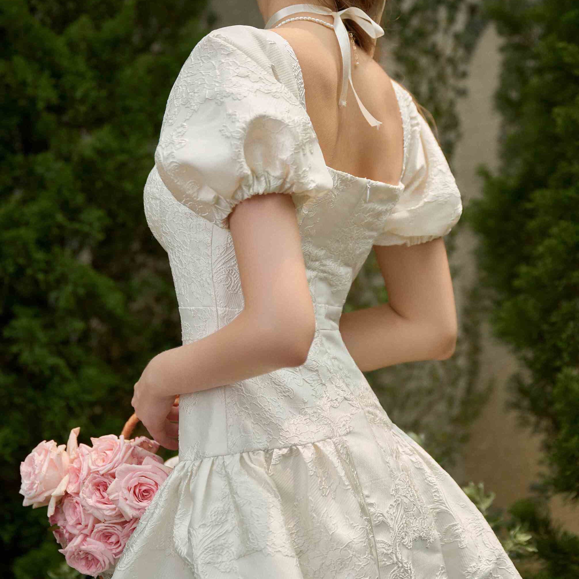 Đầm tay bồng vải gấm_HANNAH_PLUMBUM