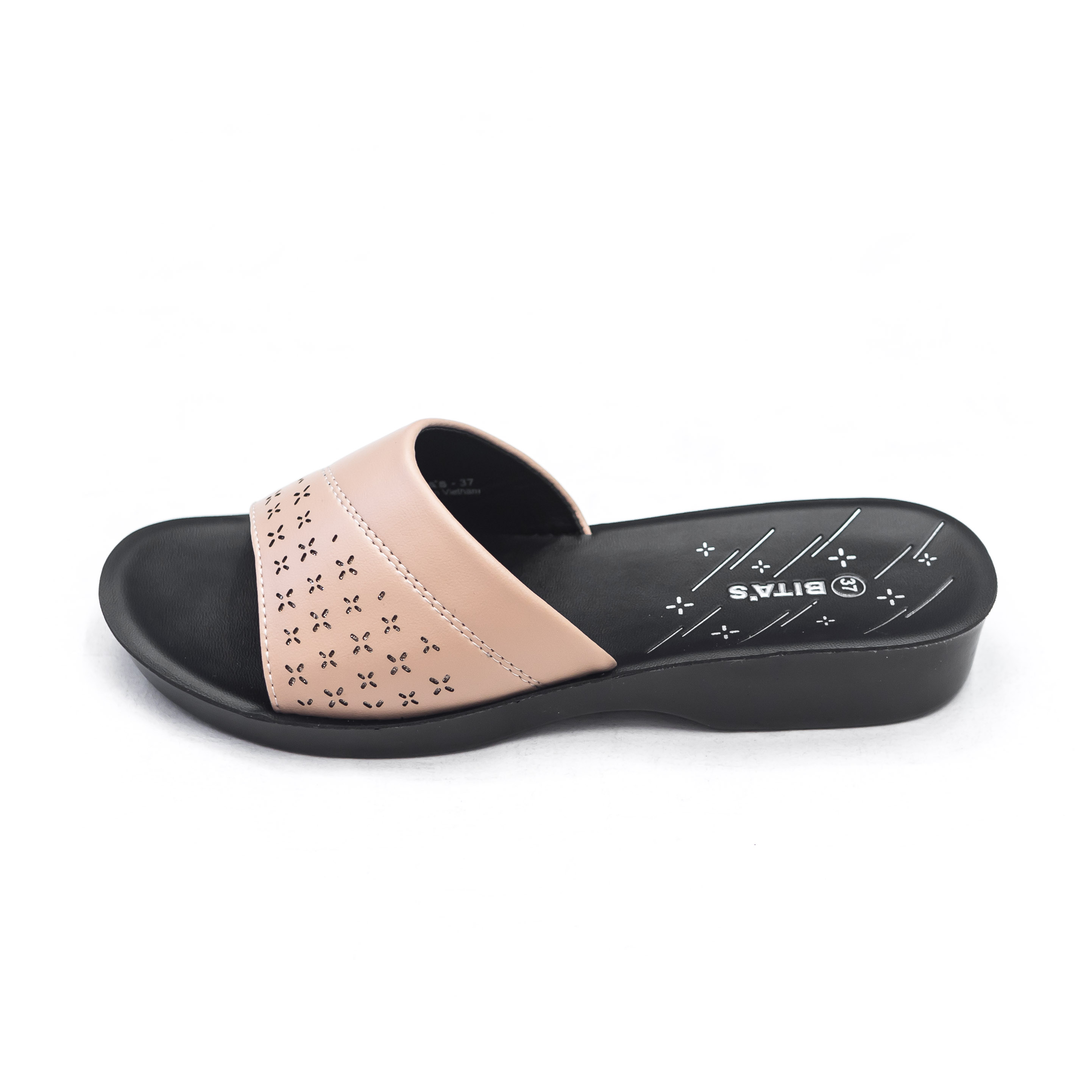 [Refund] Bita's Women's Low-Heel Sandals Dan.114 (Black + Red + Cream + Cow Gold) - Bitas