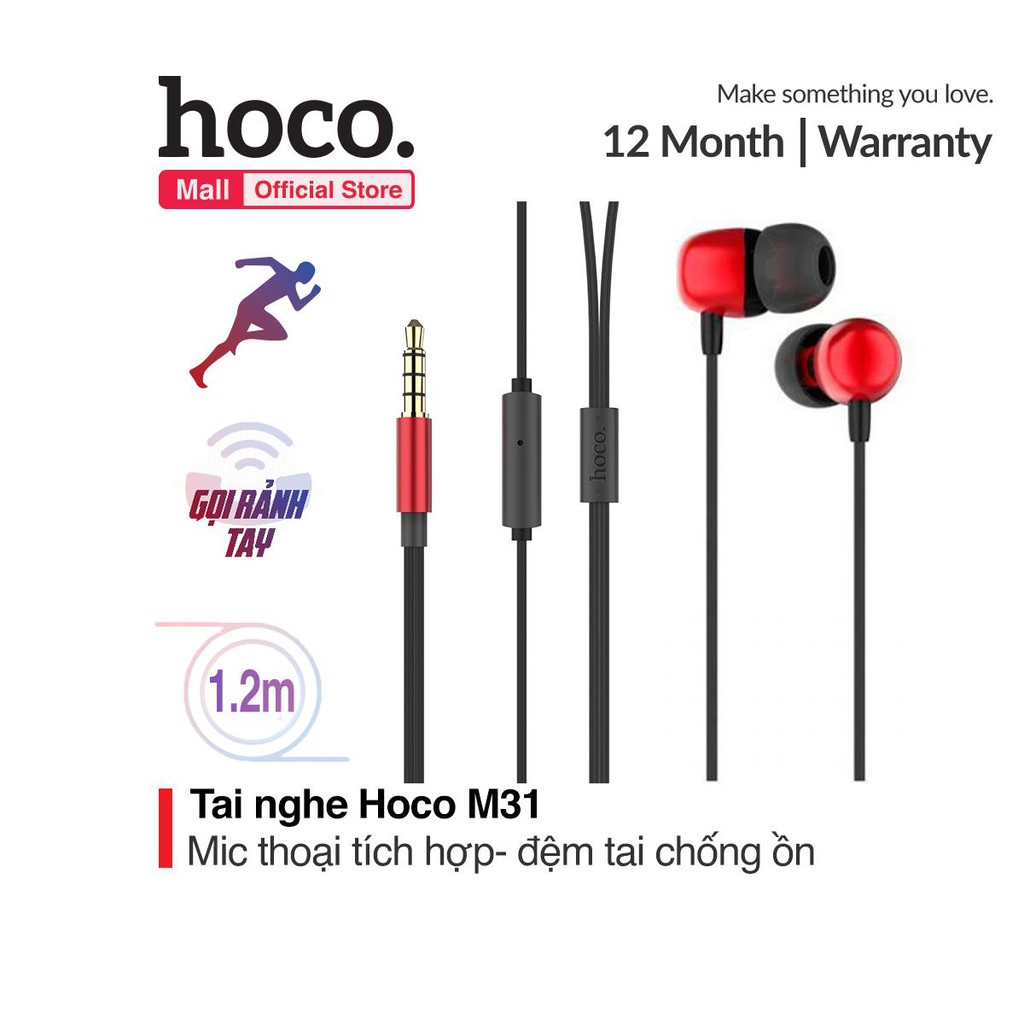 Tai nghe Hoco M31 Jack 3.5mm cho IOS và Android jack 3.5mm