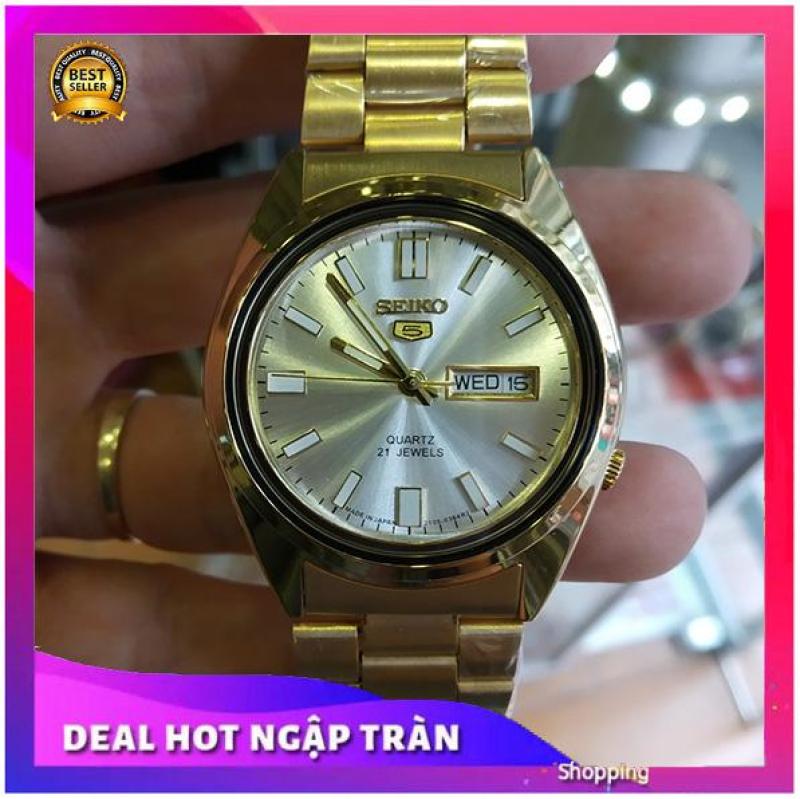 Nơi bán { BÁN BUÔN ĐỒNG HỒ SEIKO OMEGA RADO SK LONGINES } { VIDEO SẢN PHẨM + ĐỦ HỘP THẺ} ĐỒNG HỒ NAM QUAZT 21 JEWELS VÀNG GOLD SIÊU BỀN 2 LỊCH + TẶNG PIN DỰ TRỮ + THẺ BẢO HÀNH
