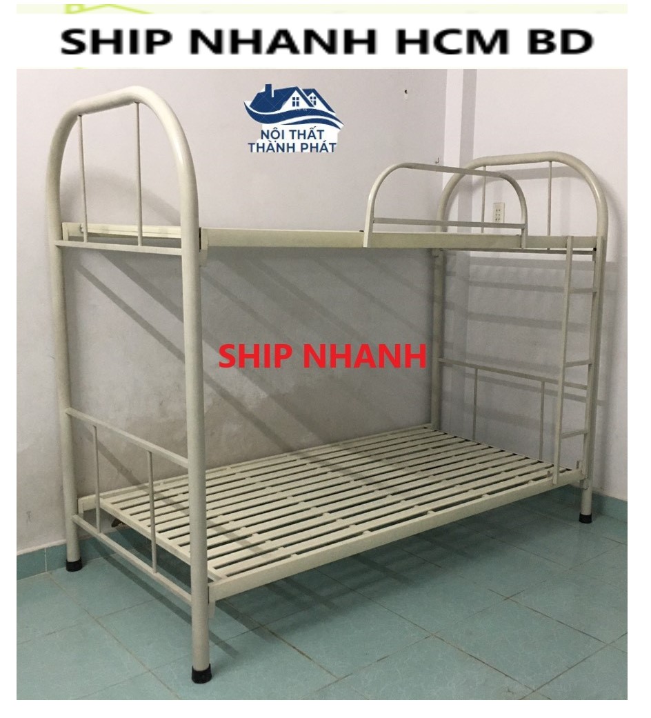 Giường sắt 2 tầng mẫu bằng cứng cáp cho sinh viên công nhân ktx bệnh viện giao hỏa tốc HCM BD