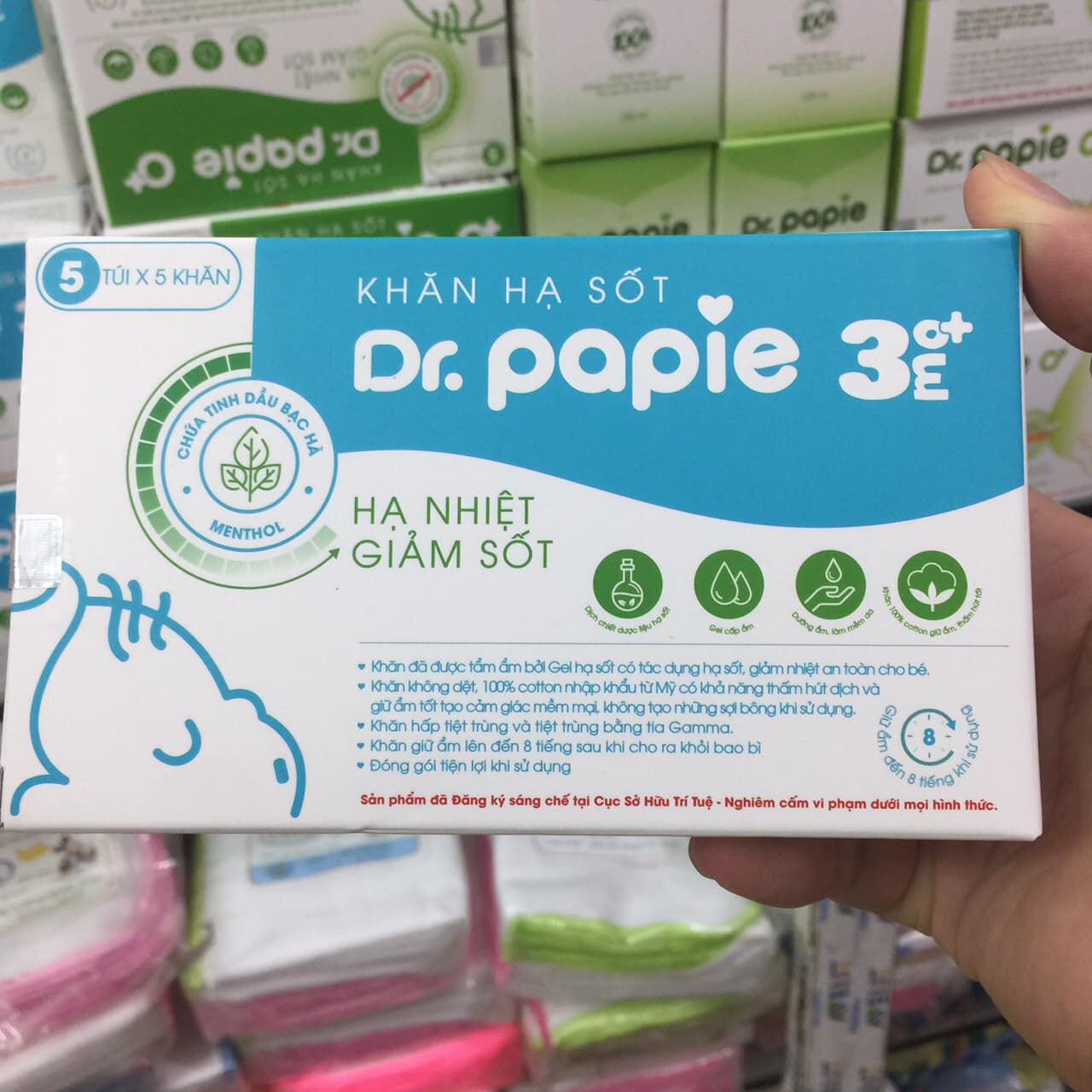Khăn hạ sốt Dr. Papie