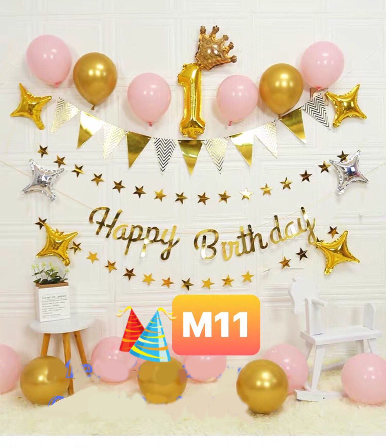[HCM]set trang trí sinh nhật ép kim