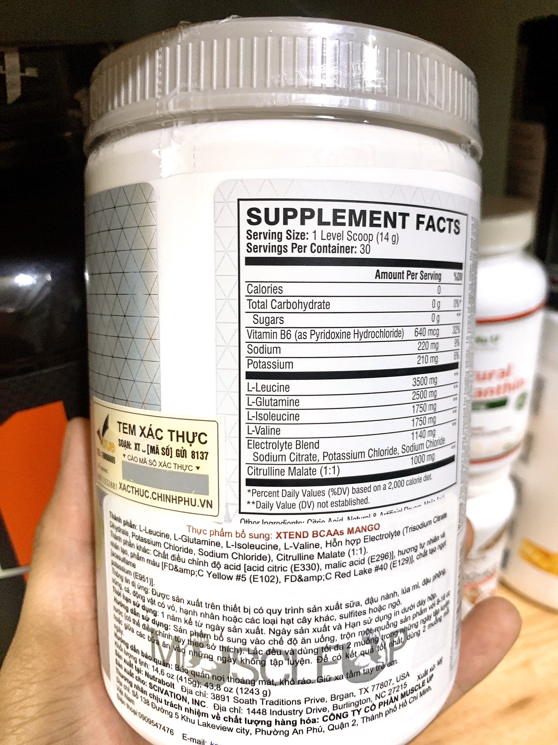 [HCM]XTEND BCAA 30 lần dùng. PHỤC HỒI PHÁT TRIỂN CƠ BẮP