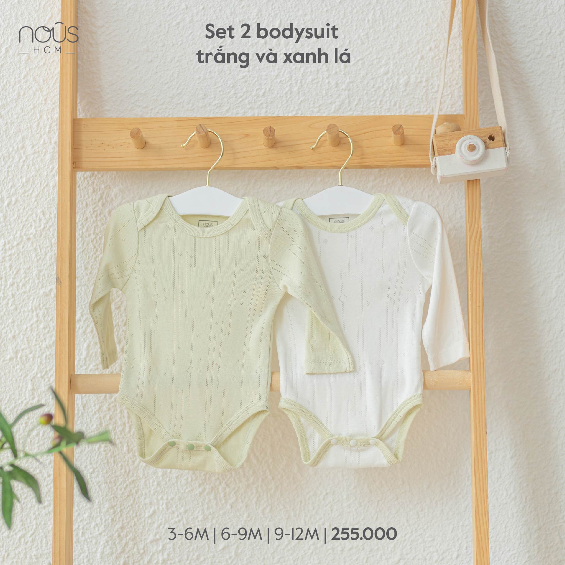 Bodysuit (body chip) cộc tay NOUS PREMIUM cao cấp cho bé