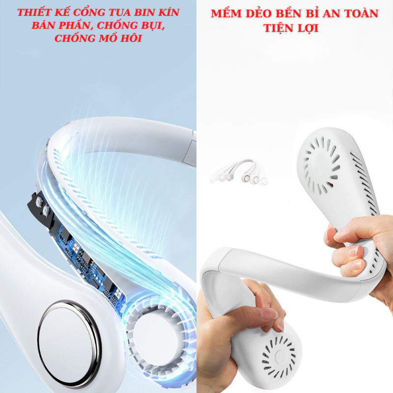 ( BẢO HÀNH 24 THÁNG ) Quạt Mini Đeo Cổ Không Cánh, Quạt Mini Sạc Điện, Quạt Đeo Cổ Mini Pin Khủng 4000 Mah, Quạt Mini Cầm Tay, Quạt Đeo Cổ Đeo Cổ Thông Minh Nhật Bản, Quạt Đeo Cổ giá rẻ, Quạt Đeo Cổ mini jisulife A12