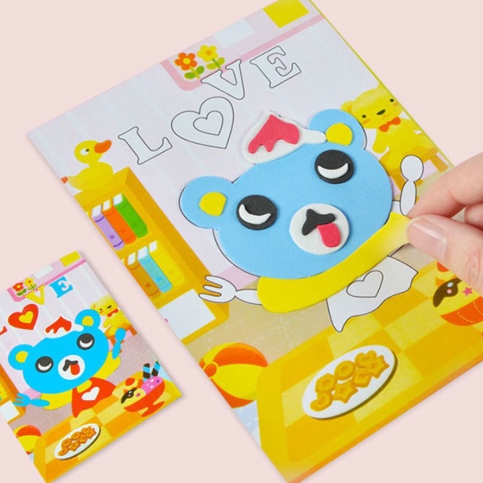 Tranh dán xốp 3D xé dán cho bé 17*12cm BQSHOP