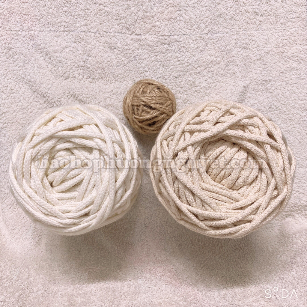 Dây macrame dạng dệt , dây cotton, dây thừng macrame trang trí