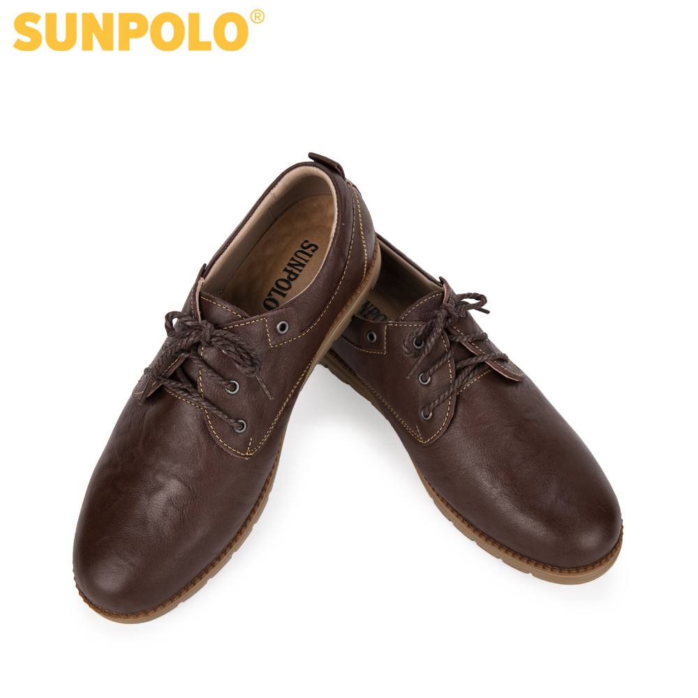 Sunpolo Cs4060 Cowhide Men's Shoes (Red Brown)