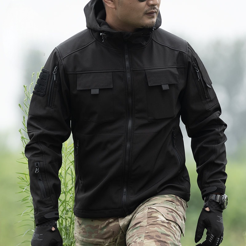 Áo Khoác Chiến Thuật, Áo Khoác Tactical Hai Lớp Lót Nỉ Vải Trượt Nước (007)