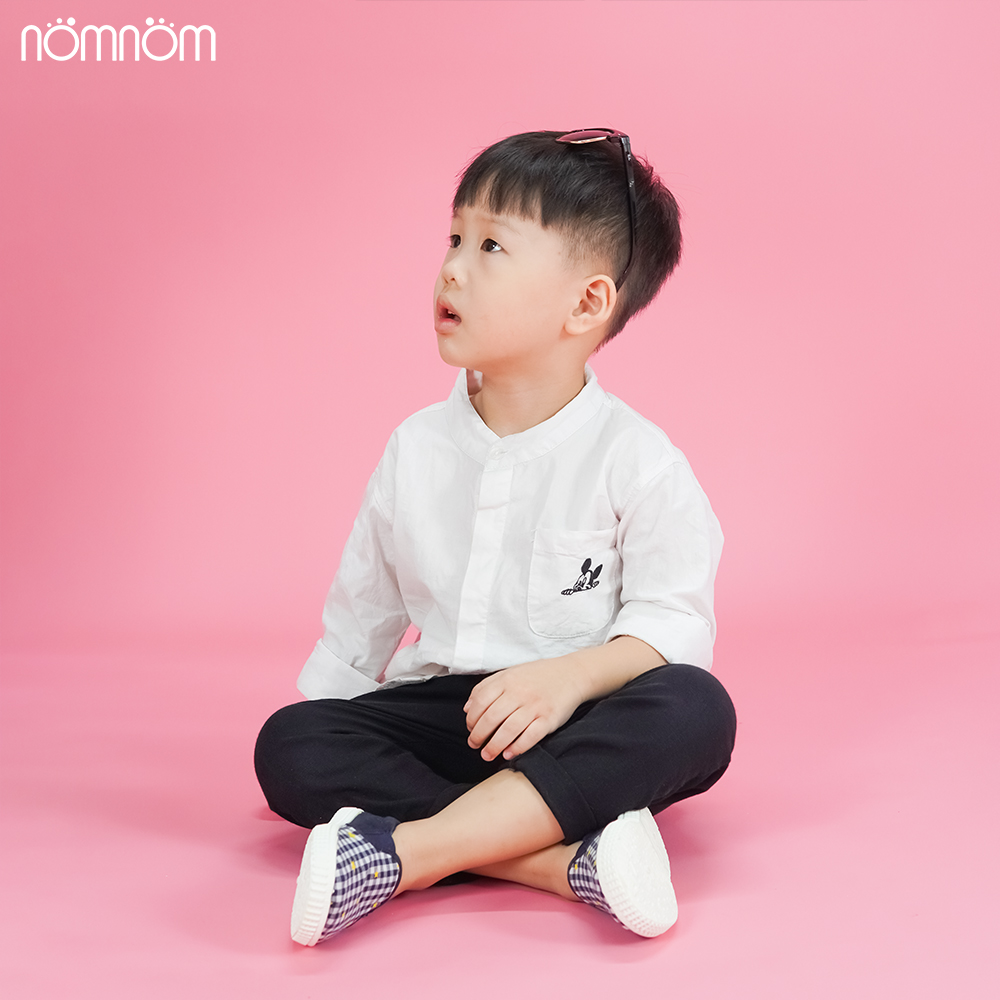Children shoes NomNom EP B1947 plaid square grid