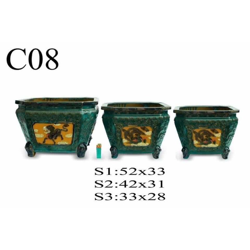Chậu trồng cây bonsai vuông tứ linh /chậu trồng cây bonsai/chậu trồng cây cảnh /chậu trồng cây kiểng