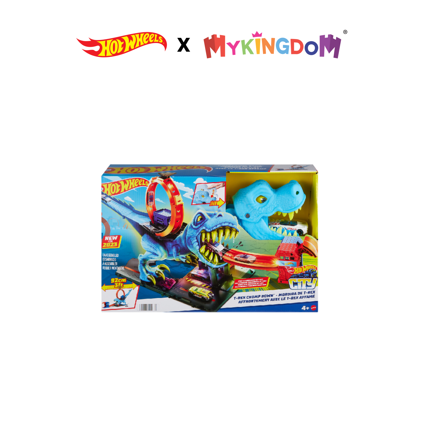 Đồ chơi thử thách khủng long t-rex nuốt chửng siêu xe hot wheels hkx42