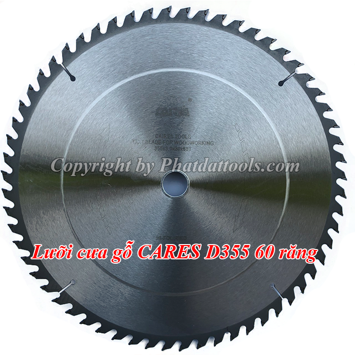 Lưỡi cưa gỗ CARES D355mm cao cấp-Lỗ cốt 25,4-30mm