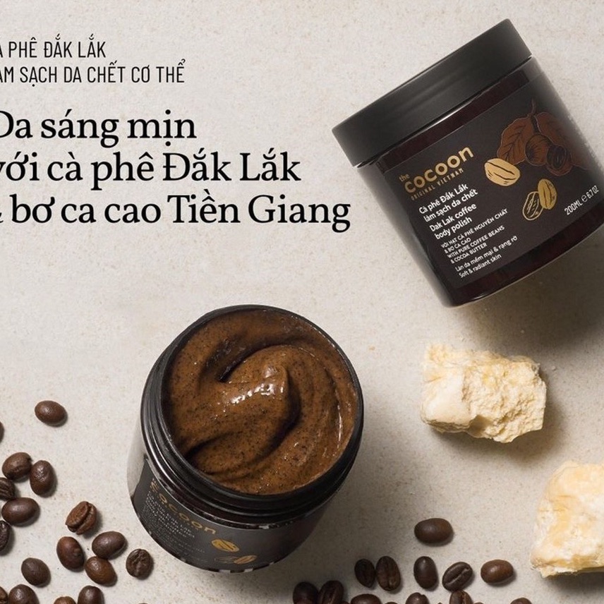Cà phê Đắk lắk làm sạch da chết Cocoon 200ml